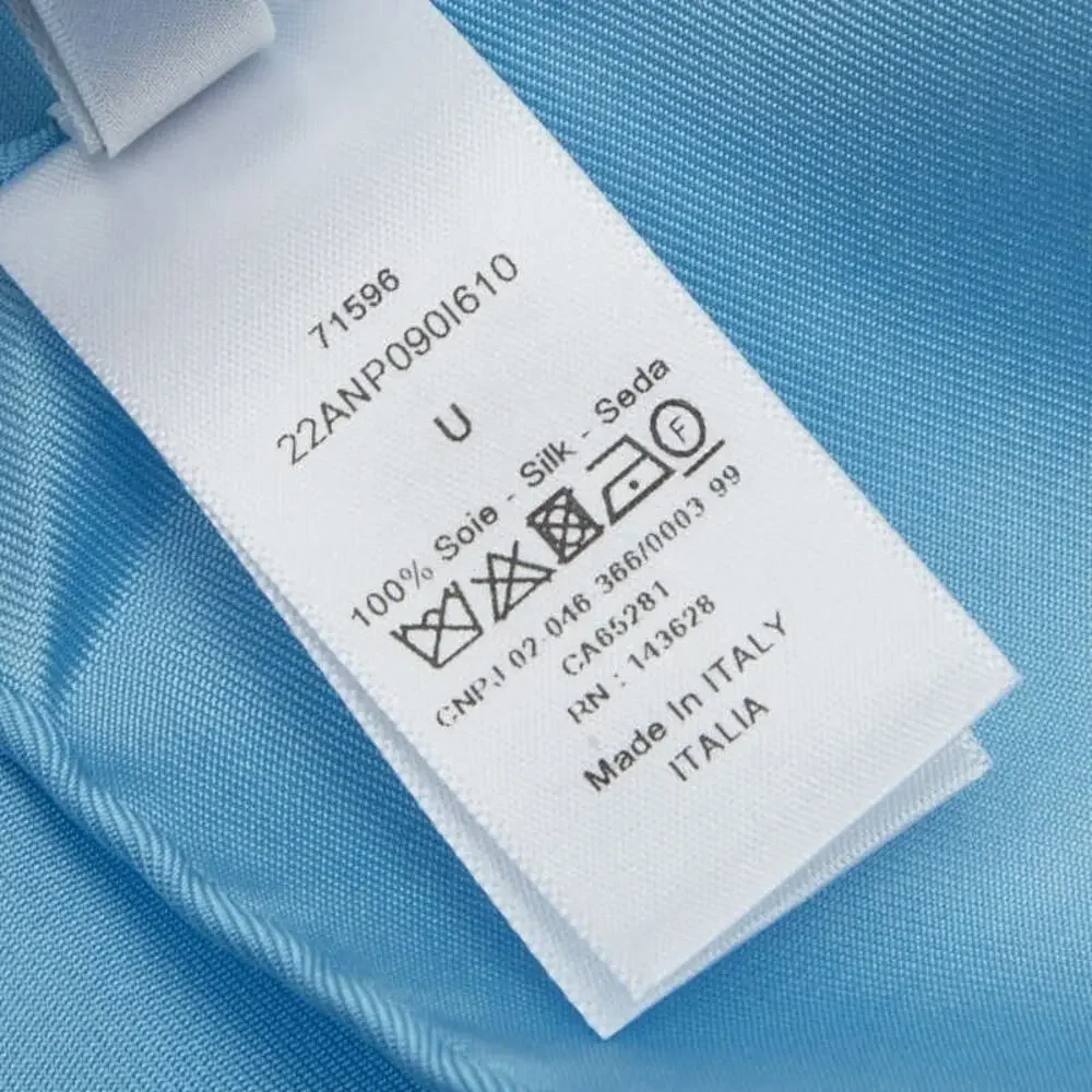 Dior Zebra Print Silk Scarf Light Blue